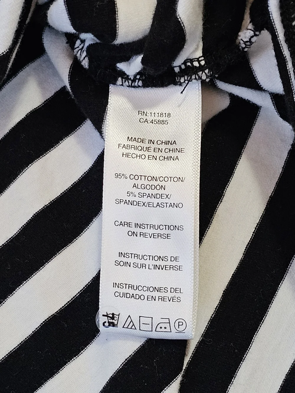 Michael Kors Black and White Striped Top with Gold Zipper, Small